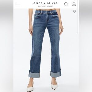NWT Alice and Olivia Cuff Jeans